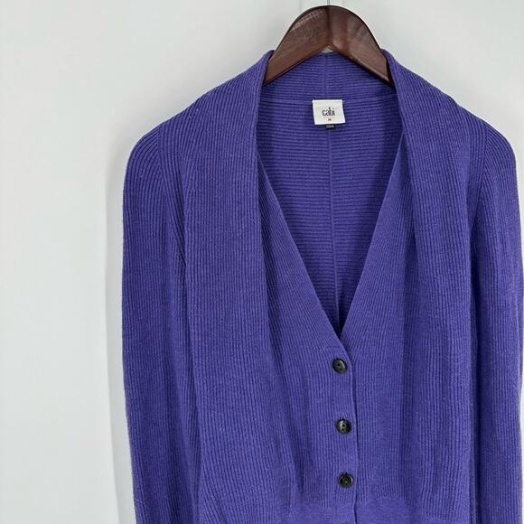 Cabi 5834 Womens Purple Sunday Cardigan Balloon Sleeve Button Down V Neck Medium - Picture 5 of 13